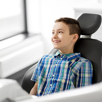 boy at dentist