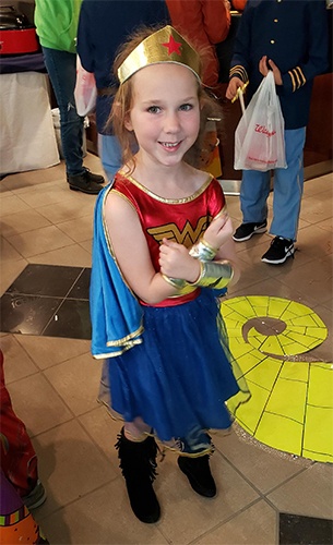 girl dressed as wonder woman