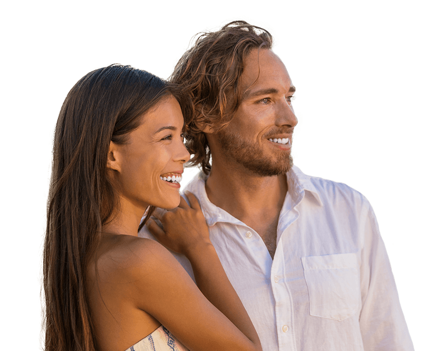 Smiling young man and woman