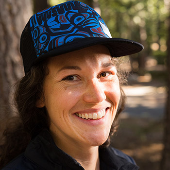 Smiling woman outdoors