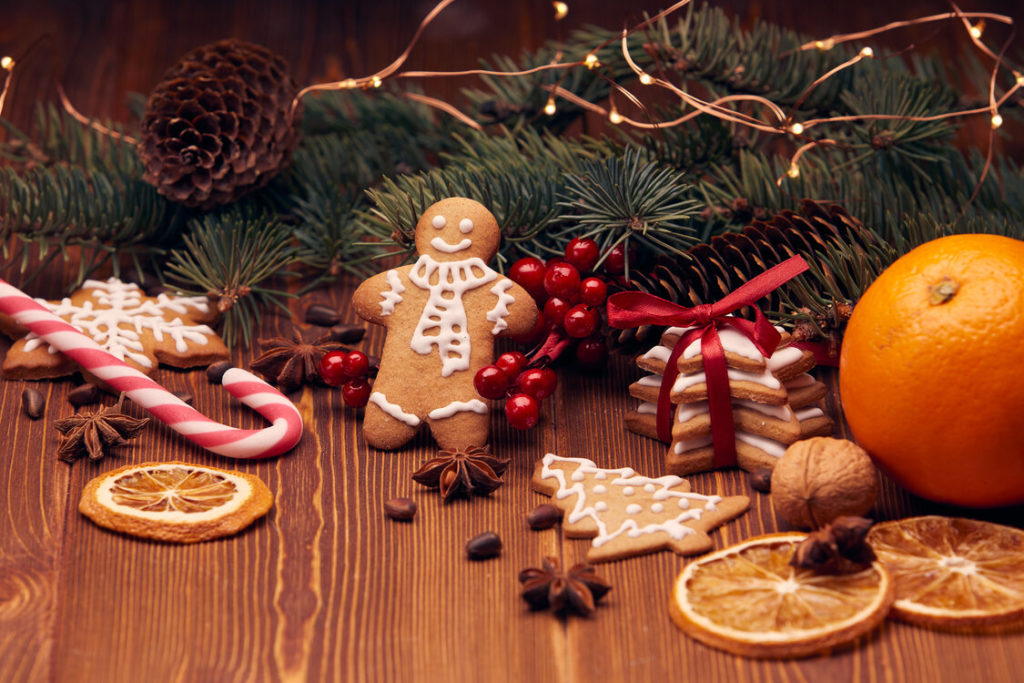 an assortment of sweet holiday foods