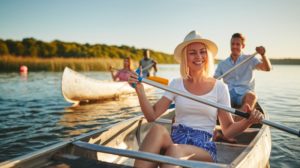 woman smiling on a boat